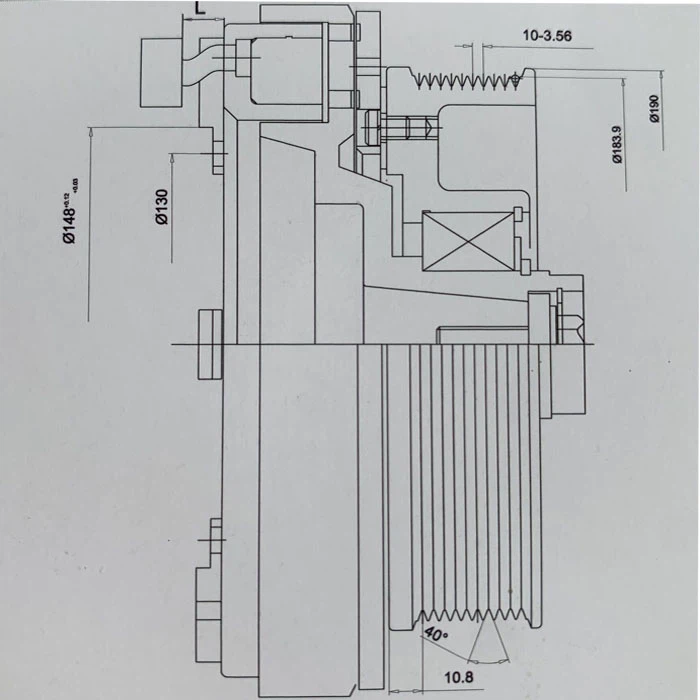 Bitzer Aircon Compressor 6PFCY6NFCY Magnetic Clutch Drawing